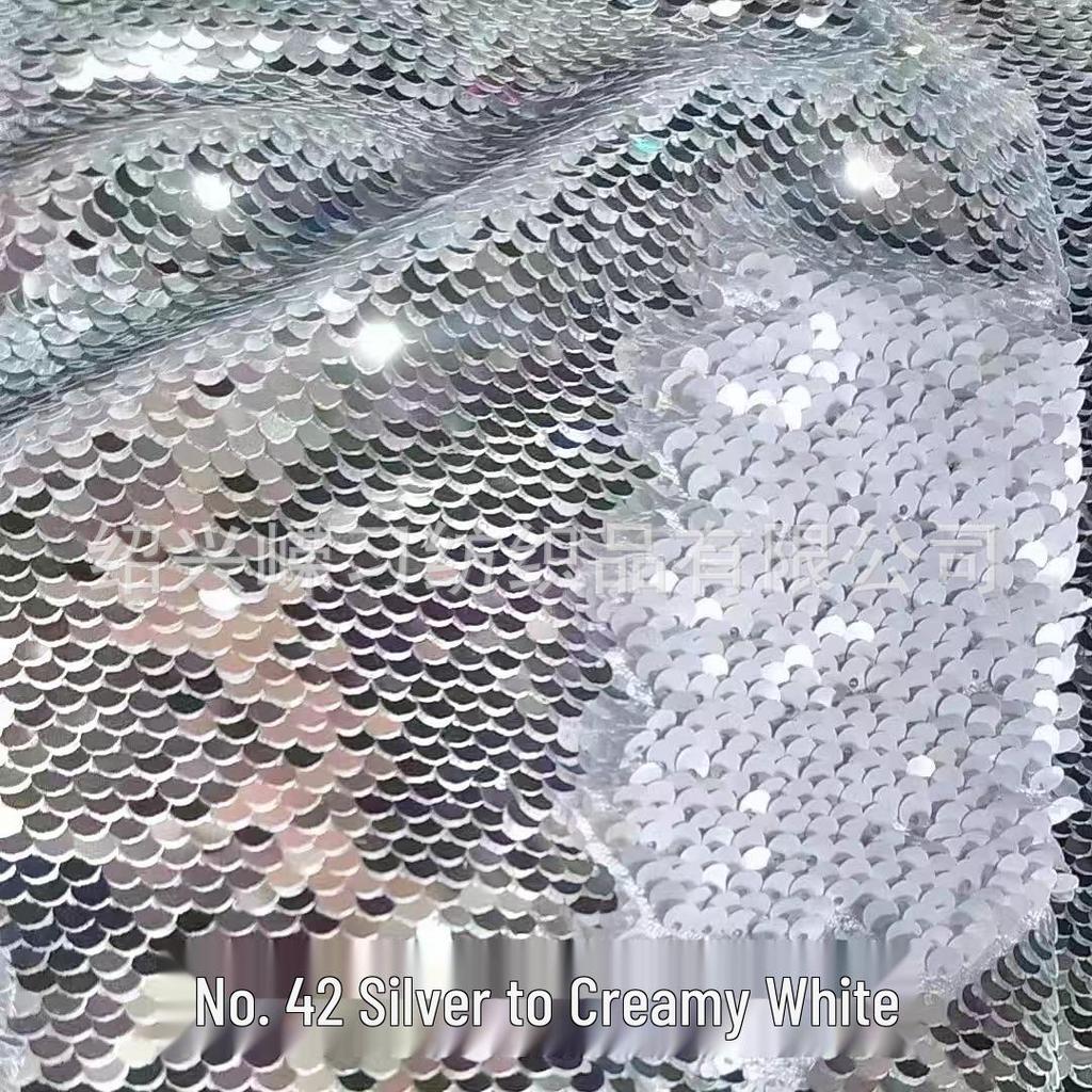 50-Color Double-Sided 5mm Sequin Fabric for Clothing, Luggage, and Wall Decoration