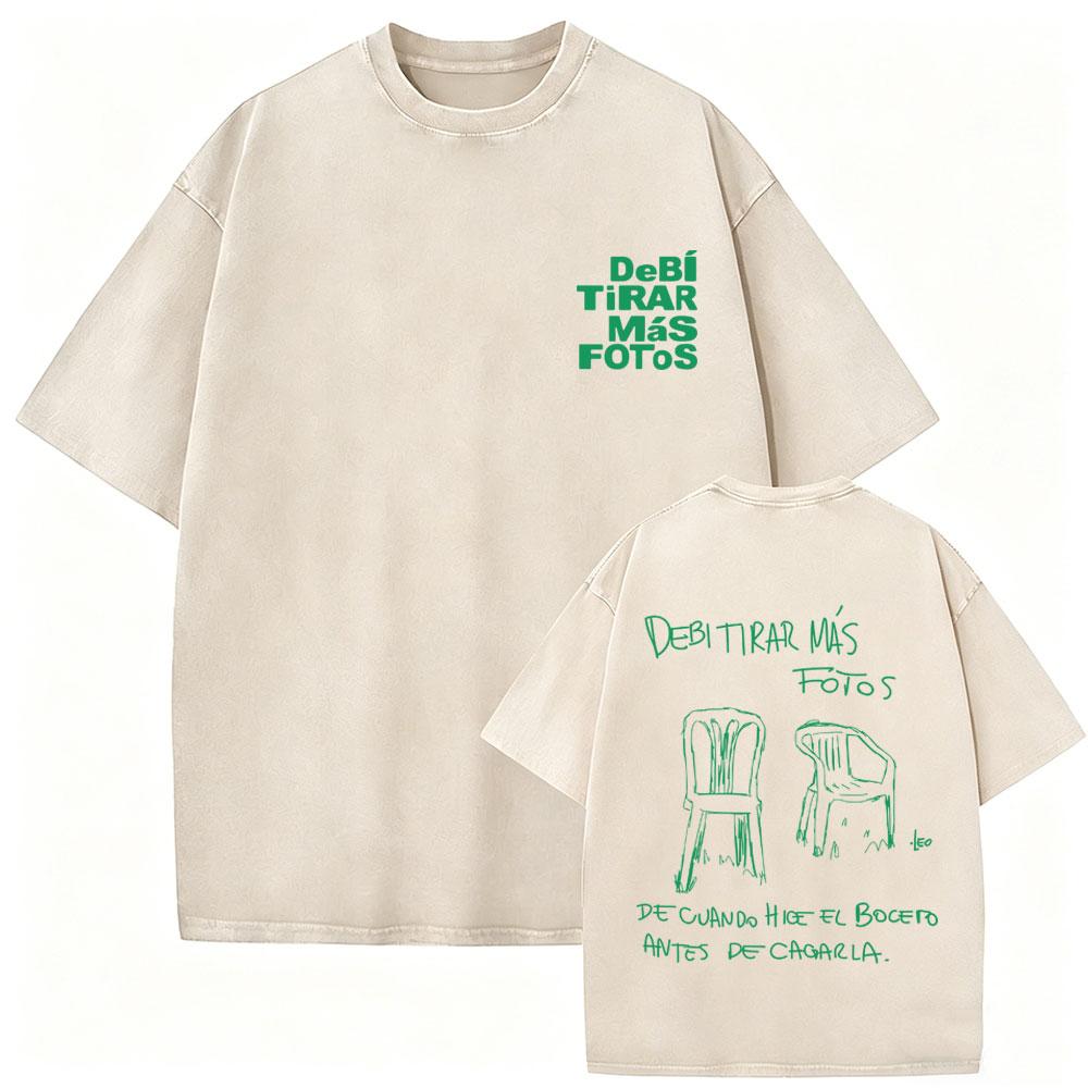 

But Daddy I Love Him Bad Bunny Vintage Washed T Shirt Debi Tirar Mas Fotos DTMF Tshirt Mens Fashion High Quality Tshirts S