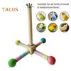 Spinning Birds Stand Perch Toy 360 Degree Rotation Wooden Exercise Wheel Parrot Perch Cage Accessories for Parakeets Budgies Lovebirds Finch Conure
