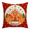New Winter Christmas Gingerbread Man Printed Pillow Cover Sofa Home Decoration Cushion Cushion Cover