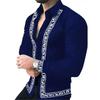 2022 Autumn European & American Men's Fashion Long-Sleeve Printed Shirt
