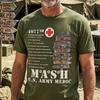 Vintage MASH US Army Zdravotník Pocta Tričko Vojenské 4077 Tričko pro Veterány Dárek 100% Nostalgické Tričko