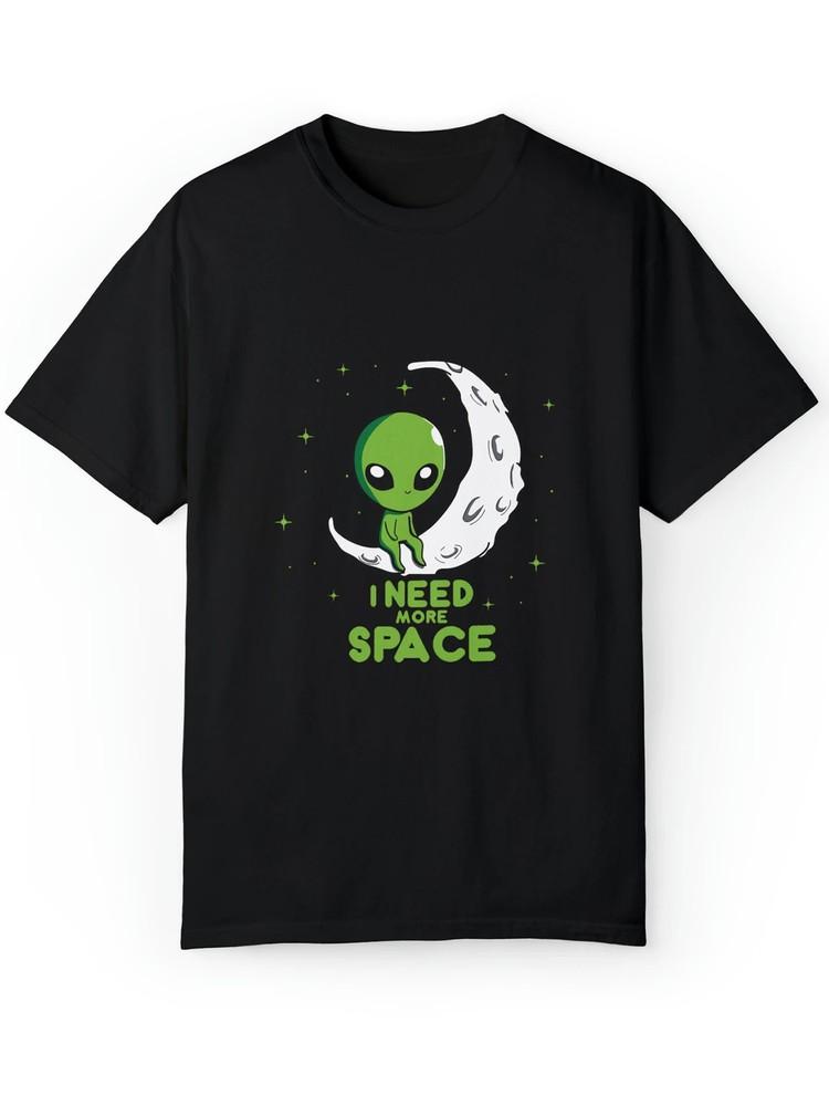 

Men s I Need More Space Alien Graphic Cotton T-Shirt - Black Casual Round Neck 4XL