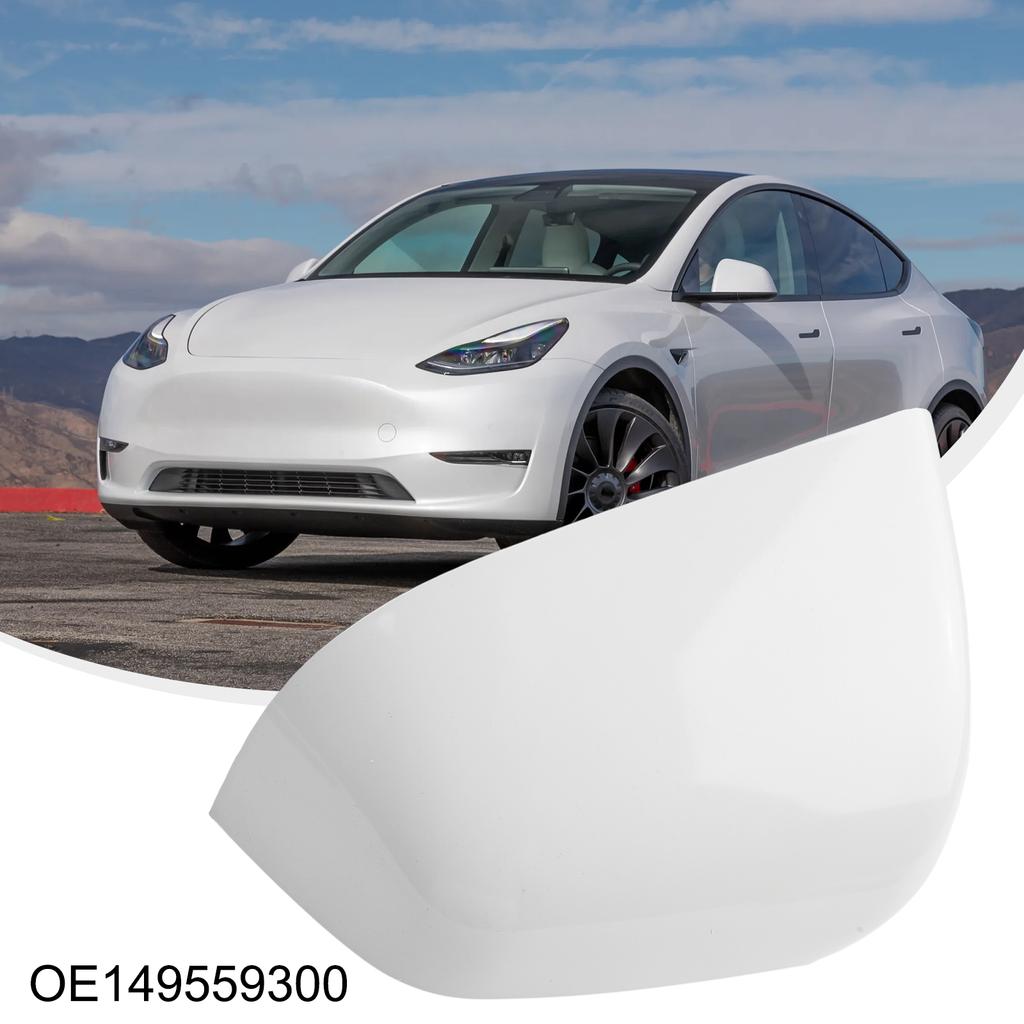 Fits For Tesla Model Y 21-23 White ABS Left Side Door Wing Mirror Cover White149559300 Accessories For Vehicles