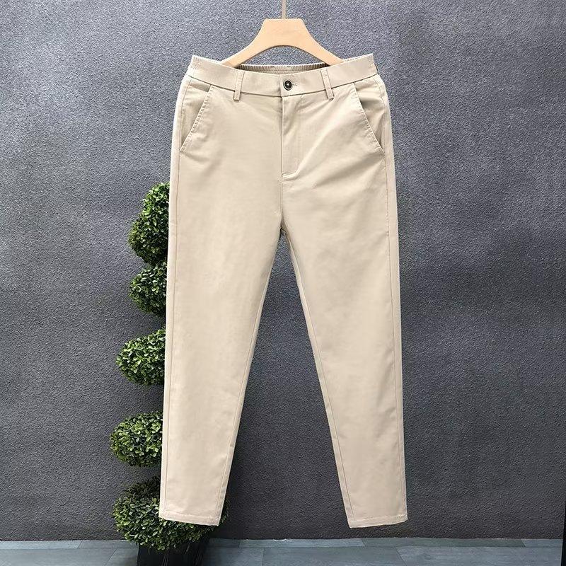 Men's Casual Trousers Summer Trendy Thin Cotton Small Straight-leg Pants Business Pants