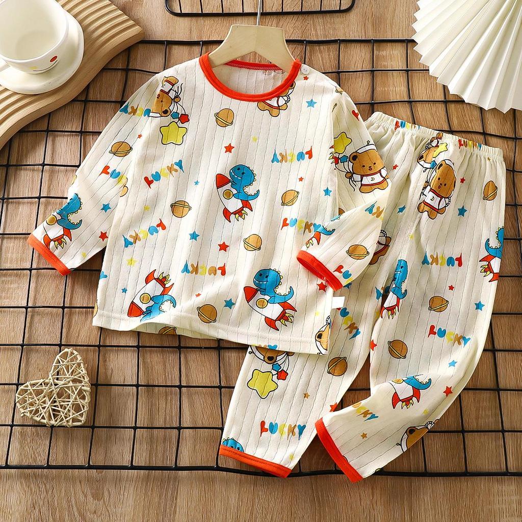 Baby Pajamas Sets Cotton Child Pajamas Toddler Long Sleeve Baby Nightwear Pyjamas Kids Cartoon Homewear Clothes