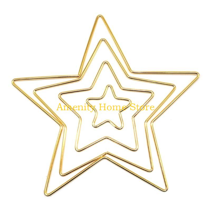 F26C Love Heart Stars Moon Hoop for Handmade Dreamcatcher Making Wall Dream Catcher Frame Circle Ring Metal Macrame Hoop