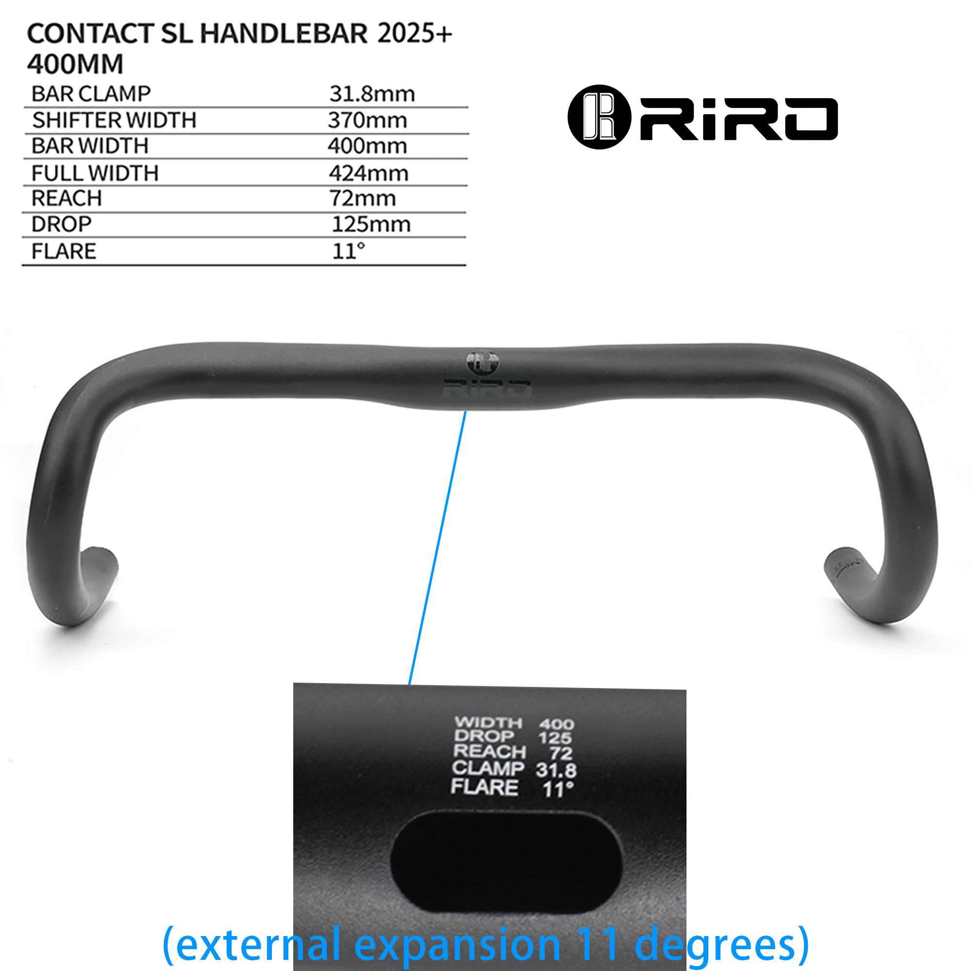 RIRO fully internal wiring road bike handlebar 400mm 420MM 440MM gravel bicycle handlebar aluminum alloy drop bar