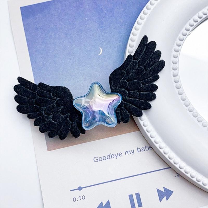 Fashionable Hairpin Cute Wing Hair Clip Star Hairpin Wing Hair Barrette Perfect Hair Accessory Suitable for All Ages