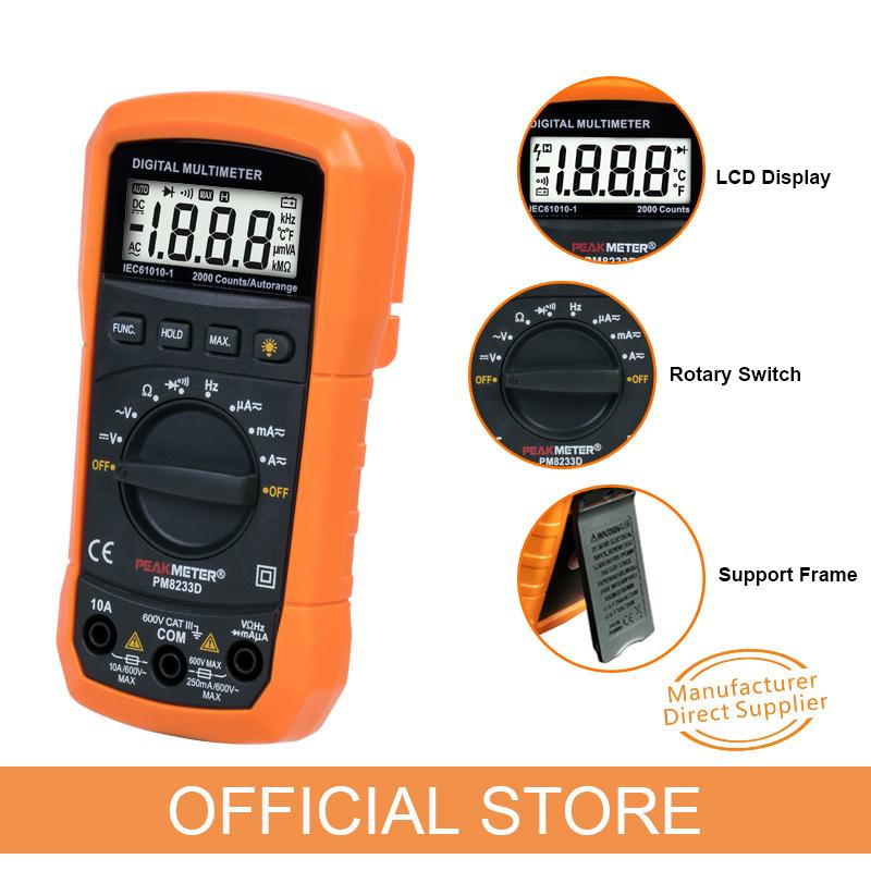PEAKMETER PM8233D Handheld Digital Multimeter High Precision Household Universal Meter