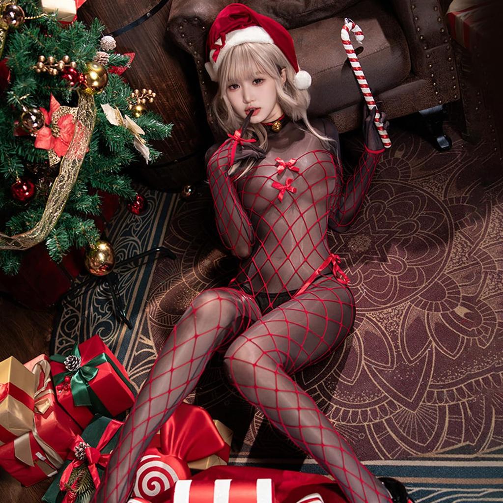 Sexy Santa Baby Sexy Full Body Santa New Cosplay Costume [Deelltyle] Cosplay, Doll, Lingerie, Women's, Sheer, Chest, Sexy, Cute, Tempting, Extreme,