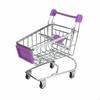 Small Metal Shopping Cart Toy Realistic Design Mini EasyRolling Casters Miniature