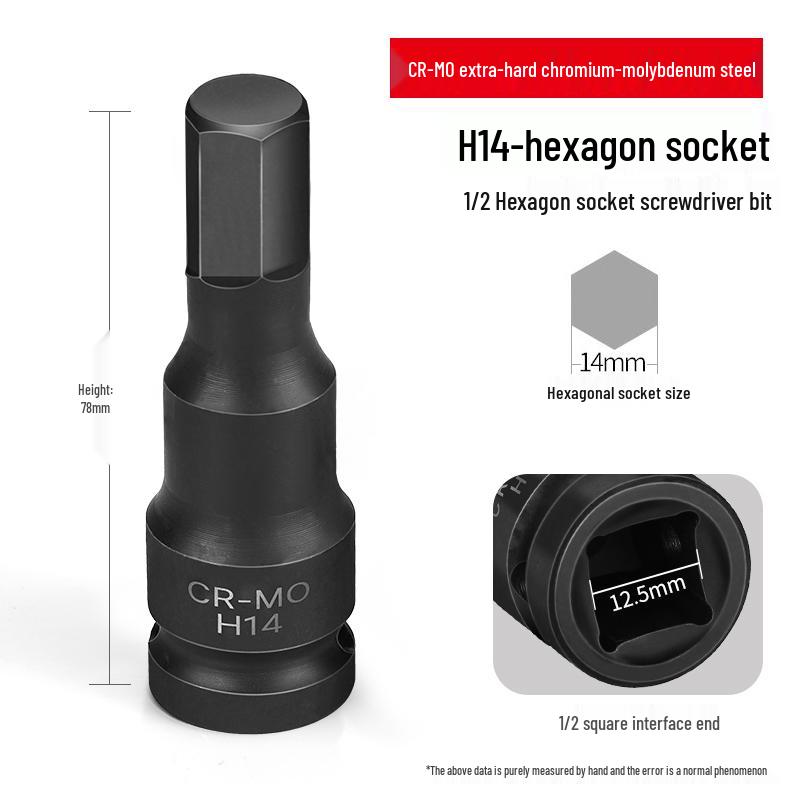 1/2'' Torx Impact Hex Bit Wrench with Magnetic Chrome Molybdenum Steel Head