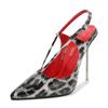 Women 13cm OL PUmps Sexy Pointed Leopard Print Rear Size High Heels Metal Stiletto WZ