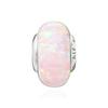 791691C03 Opalescent Pink Murano Silver Charm