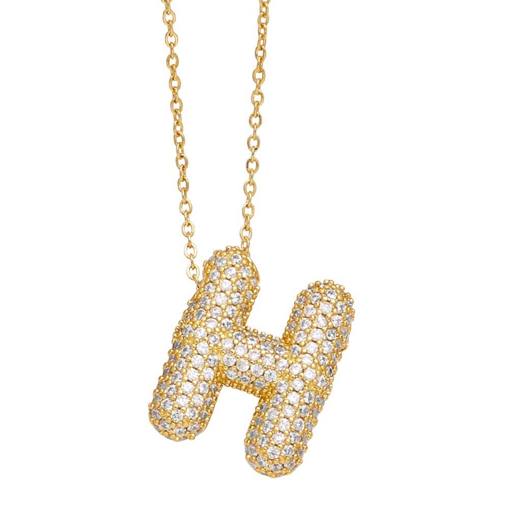 Alphabet 26 Letters Necklace Gold Color Women Sweater Chain Simple A-Z Letter Clavicle Chain  Daily