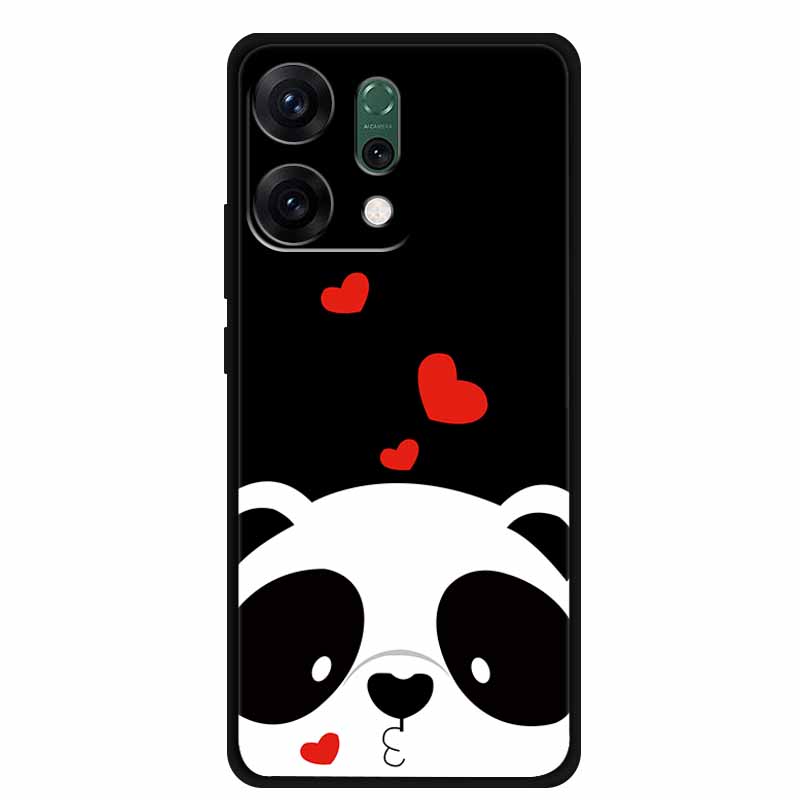 For Oppo Reno 14 5G 3D CaseRelief Flowers Emboss Phone Cover For Oppo Reno 14 Black Silicone Shockproof Soft Fundas Protector