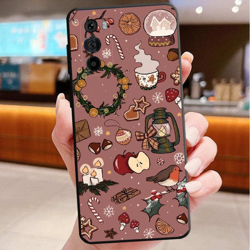 Christmas Aesthetic Cartoon Phone Case For Motorola Edge 50 40 Pro 60 50 40 30 Ultra Neo Fusion Moto G Play G Stylus G Power G