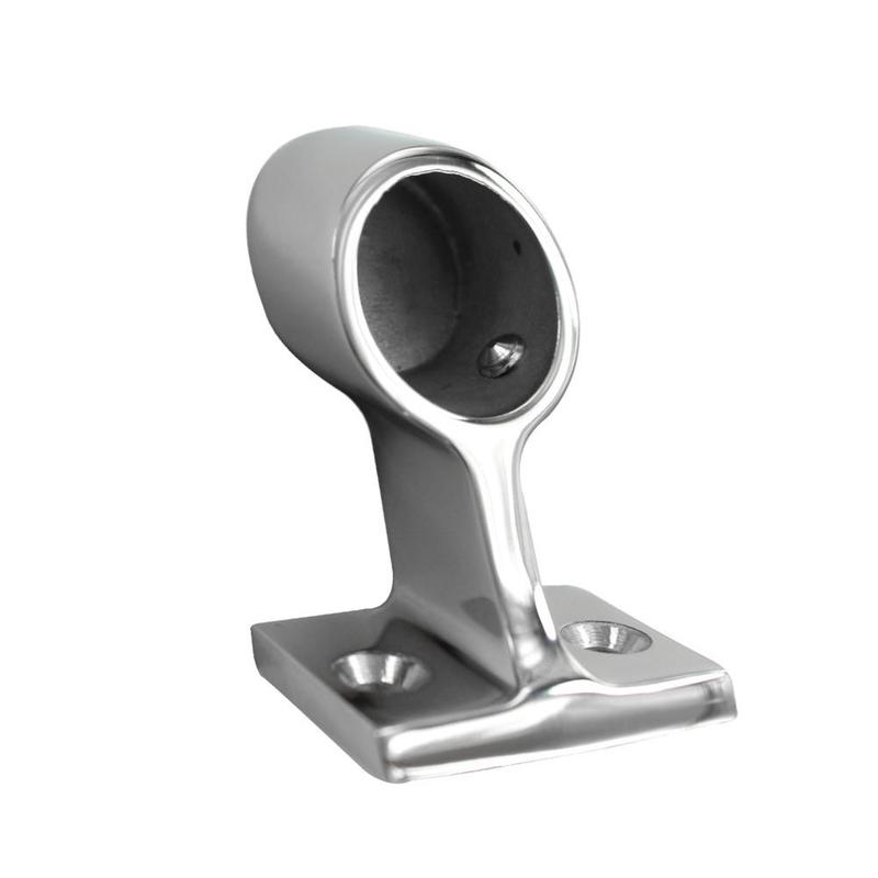 2Pcs Marine Boat 1" 25mm 60 Degree Front Base Stanchion Hand Rail Fitting Silver 316 Stainless Steel New