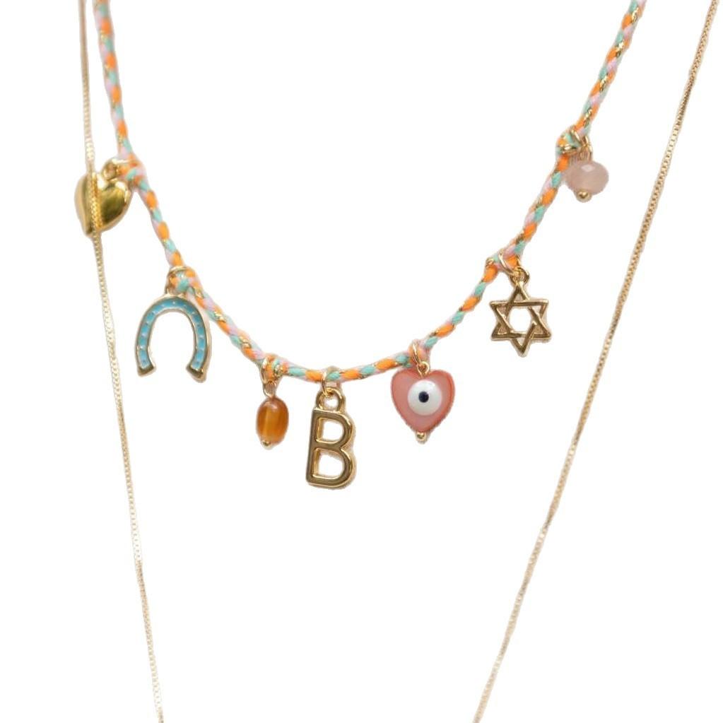 Titanium Steel Necklace With Braided Chain For Summer Fashion Accessories