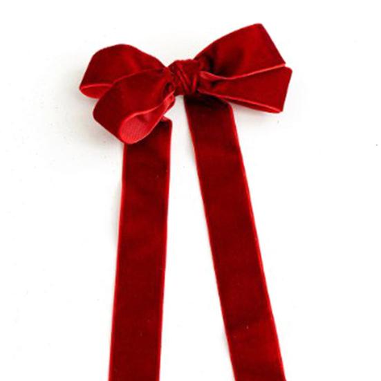 Vintage Velvet Ribbon Bows Christmas Tree Decoration 4" x 10" Rustic Bow Christmas Ornament for Tree Party Front Door Wreath Garland Holiday Decor