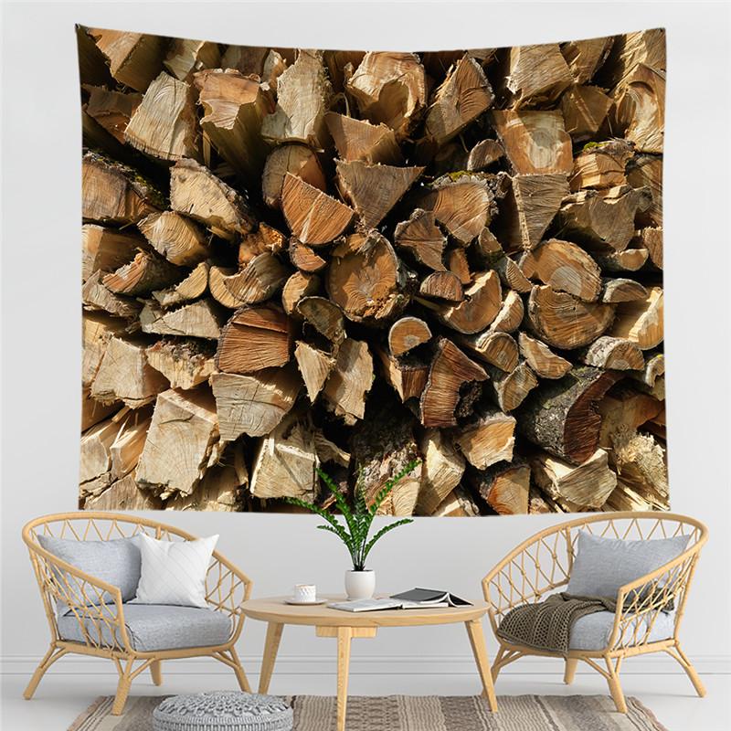 Geometric Wood Pattern Tapestry Northern Europe Style Tapestry Hippie Home Living Room Bedroom Decoration Psychedelic Tapestries