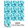 New 10Pcs Mosaic Tile Stickers Crystal Self-adhesive Kitchen Wall Stickers Living Room Bathroom Decoration PVC