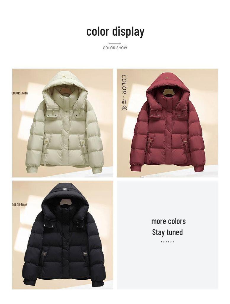 Women's Short Cotton Jacket 2025: Winter Korean Style Loose Stand Collar Down Coat, Thickened and Versatile Outerwear.