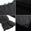 Mesh Velvet Top Spring and Autumn French Style High-end Puff Sleeves Exposed Collarbone Hollow Shirt Women