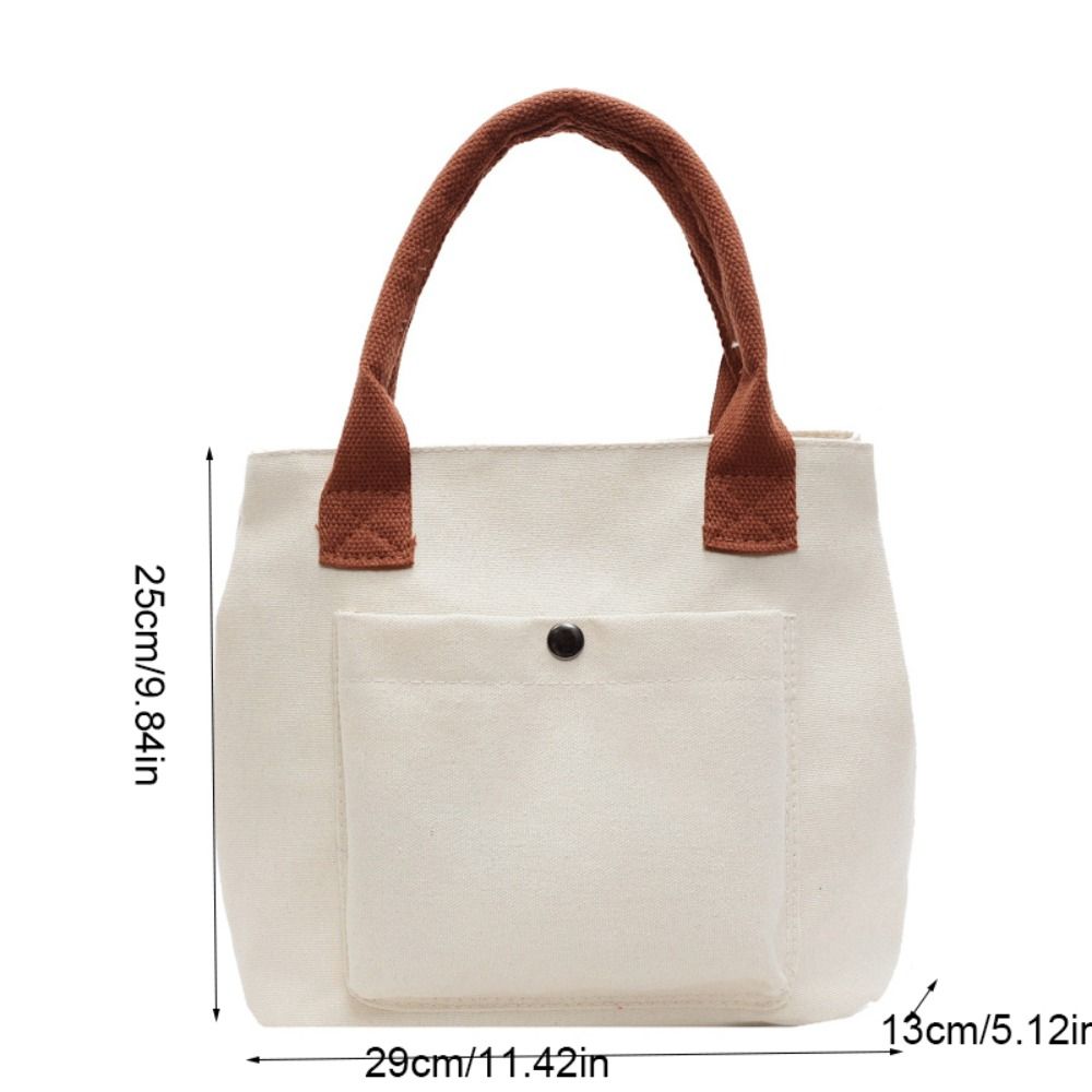 Solid Color Canvas Shoulder Bag Multiple Pockets Women Handbag Casual Oxford Tote Bag  Outdoor