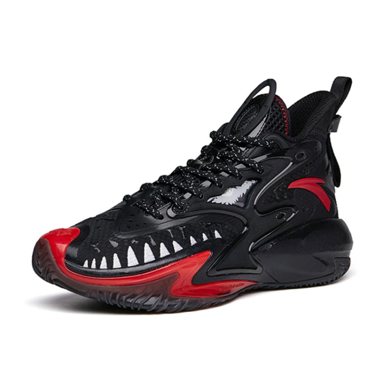 MARVEL X Anta Berserk 3 Venom Abrasion Resistant Slip Resistant High Top Basketball Shoes Men's Black Red Sneakers 112131601S-3