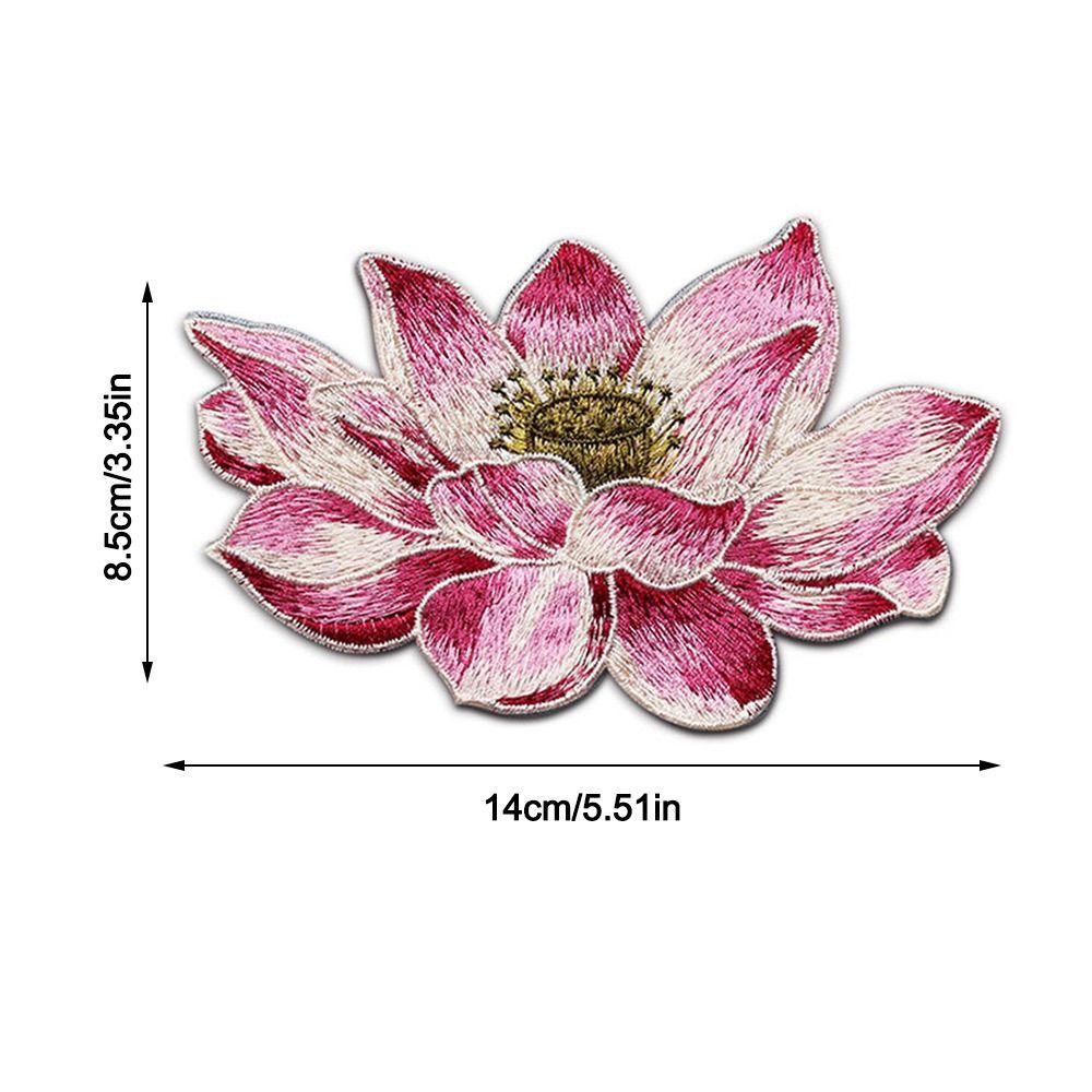 New DIY Lotus Flower Patch Clothes Wedding Dress Accessory No Glue Sew On Patches Embroidered Patches