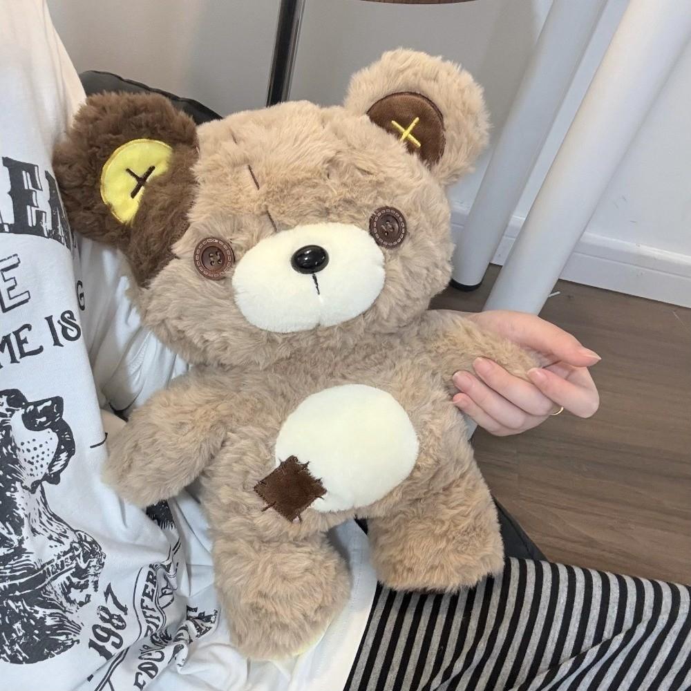 Soft Bear Plush Toy Stitched Button Ear Bear Stuffed Doll Button Bear Plush Doll Home Decor