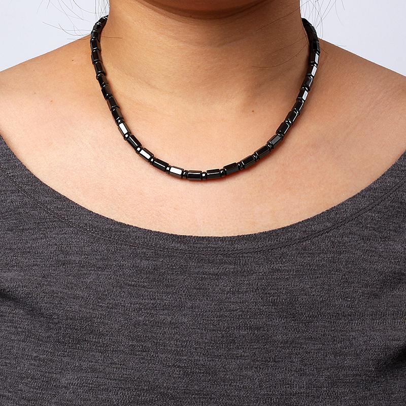 Collane in Ematite Naturale Facettata Sezione Moda Donna Collana con Perle di Ematite Gioielli Accessori Reiki Guarigione Anima Sana