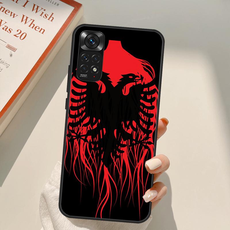 Etui z orłem na flagę Albanii dla Xiaomi Redmi Note 11 Pro 8 9 11S 10S 9S Note 10 Pro Pokrowiec dla Redmi 10 10C 9A 9C
