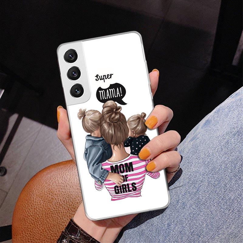 

Baby Mom Girls Phone Case For Samsung Galaxy S24 S25 Edge S26 Ultra S23 S22 S21 Plus S20 FE + Personalized Print Cover Galaxy S2 Samsung S24
