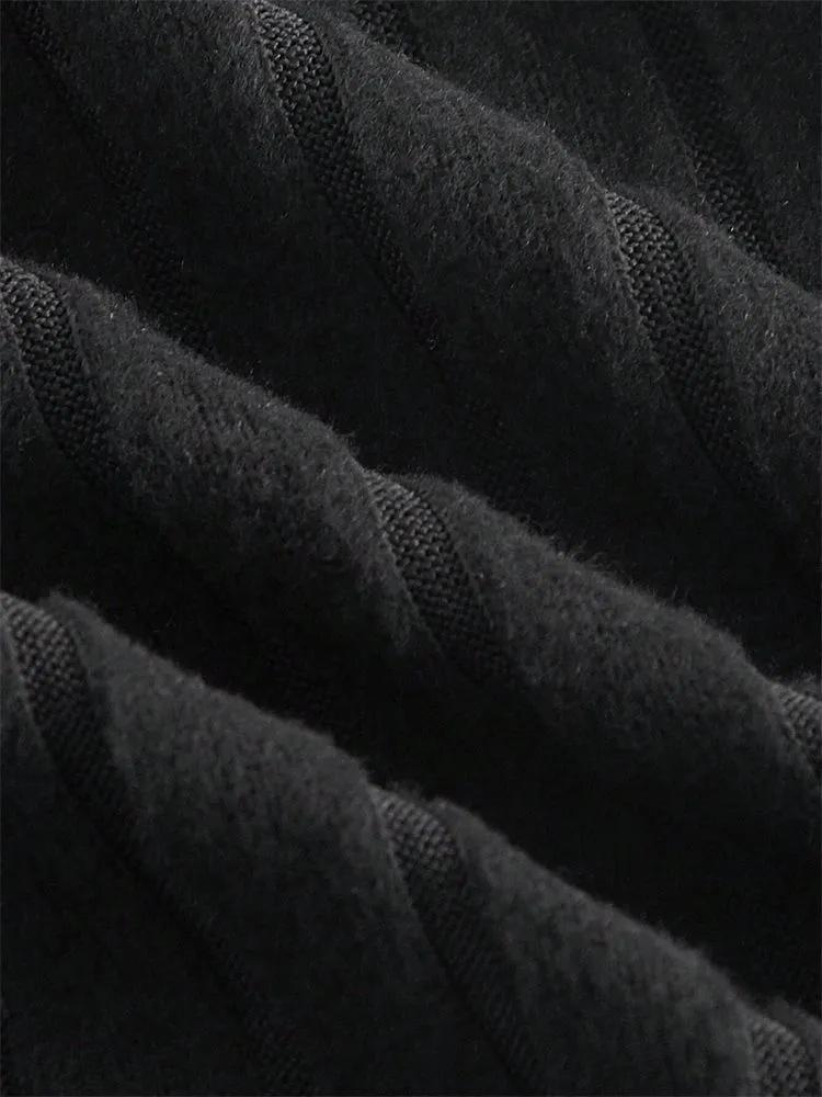 Long Sleeve Crop Top Phumee Mock Neck Flared Sleeves  Rib-knit  A1814