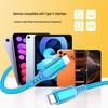 240W Dual USB-C Fast Charging Cable with LED Light for Apple, Android, Huawei Devices.