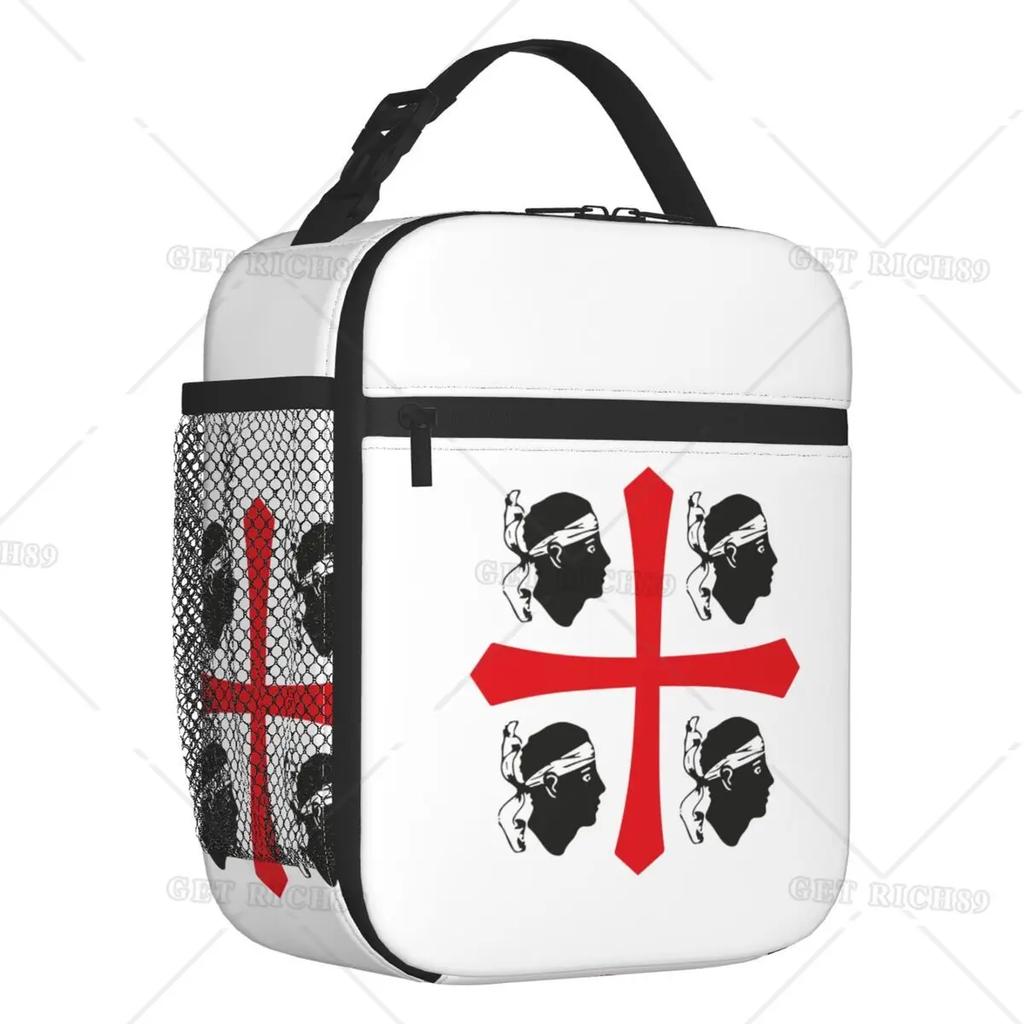 Sardinská vlajka Mapa Termoizolační obědová taška pro ženy Itálie Vlajka Italia Opakovaně použitelná obědová taška pro děti do školy Skladování Krabička na jídlo