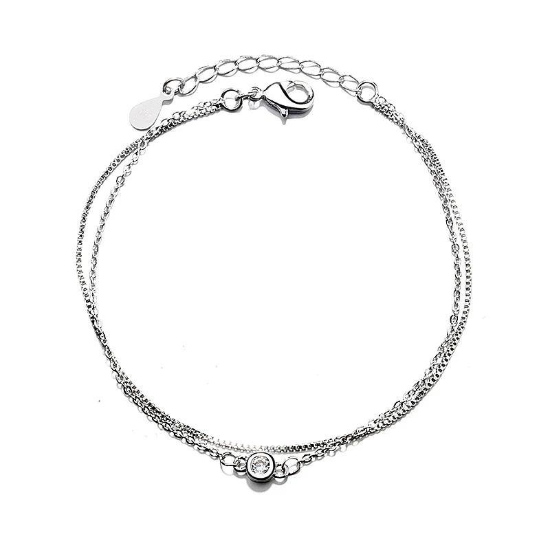 VENTFILLE 925 Sterling Silver Star Love Heart Pendant Round Bead Pearl Bracelet For Girls Sweet Romantic Style Gifts For Lovers