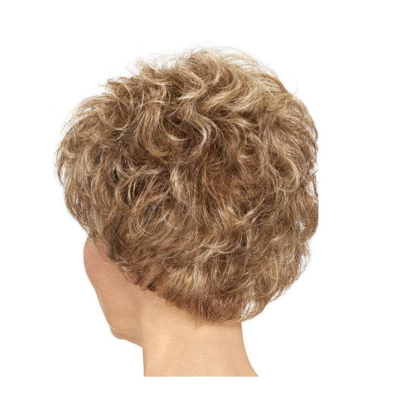 Damen-Perücke, kurz, braun, blond, synthetische Perücke, Frisur, natürliche lockige Perücke mit Pony, für Frauen, täglicher Gebrauch, hitzebeständige Faser
