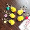 Chick Plush Soft Key Holder With Real Mink Fur Perfect For Car Accessories