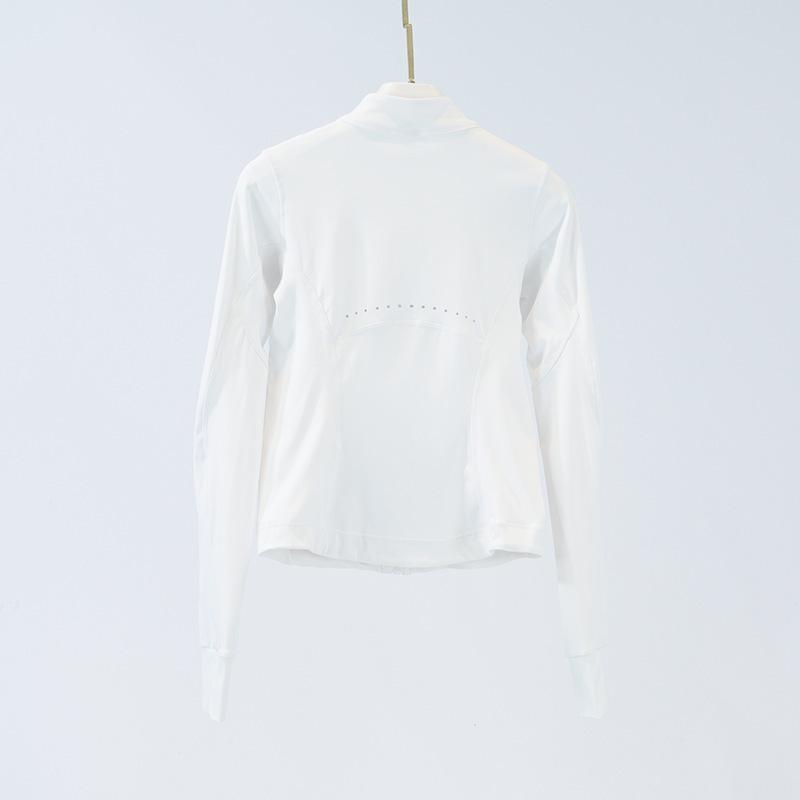 Women's Slim Fit Reflective Sports Jacket - Lightweight Nylon Spandex, Stand-Up Collar for Summer Outdoor Activities