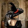Magical Wizard Hat Halloween Witch for Women, Large Black Velvet with Durable Reusable Party Supplies Mesh Ruffle Brim Adults Costume, Cosplay Favors