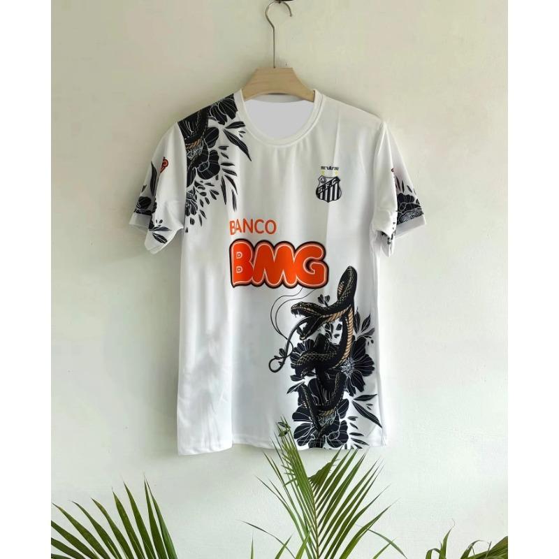 

Винтажная футбольная майка Santos Family 2025 Классическая винтажная футбольная майка Santossi Family 11-12 с быстрой сушкой Неймар Мужская одежда M