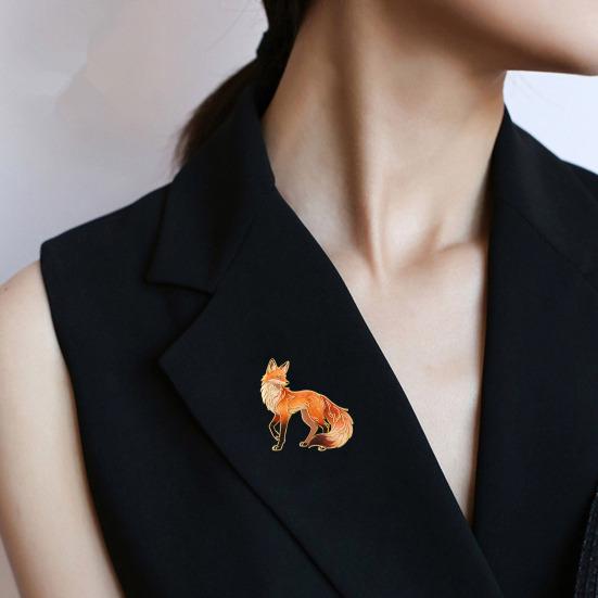 Broche Pin Tegneserie Ræv Design Zinklegering Pin UV-print Passer til Jakker Frakker Trøjer Mærke Alsidige Praktiske Tilbehør