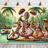 2D Flat Surface, 1-piece Traditional Dance Celebration Background, Suitable for Room Decoration