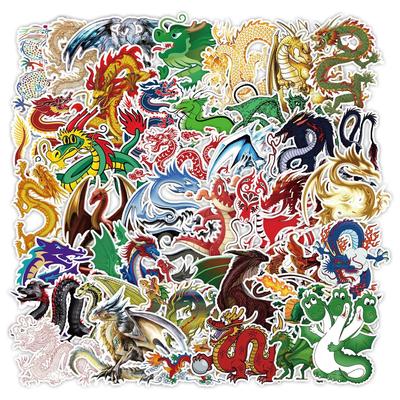 50/100PCS Cute Dragon Graffiti Stickers for Computers Decor Sticker Waterproof Rewards Stationery Notebook Stickers