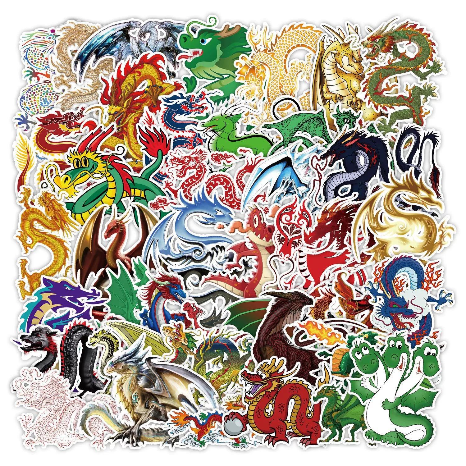 

100PCS Cute Dragon Graffiti Stickers Waterproof Vinyl Decals for Laptop Notebook Stationery Decor