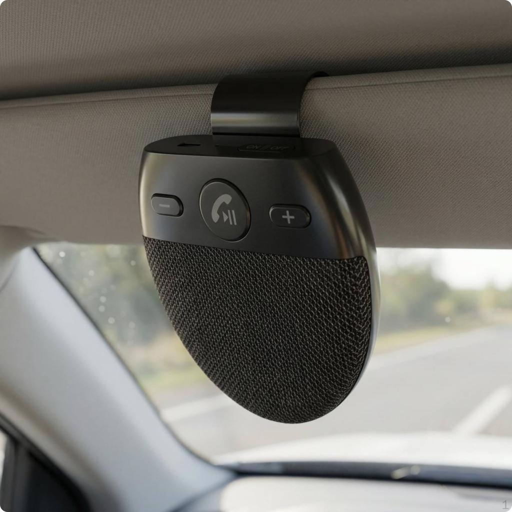 Voice Prompt Car Speakerphone Builtin Audio Pickup Handsfree Phone Kit Easy To Install Visor